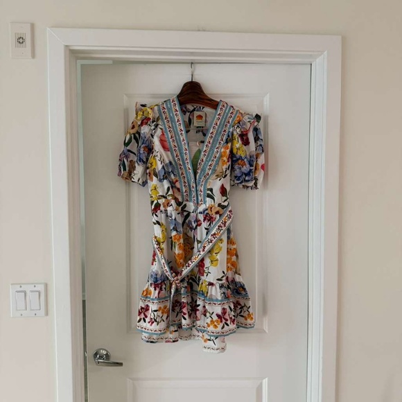 Farm Rio Off-White Greek Garden Organic Cotton Mini Dress - Picture 4 of 8